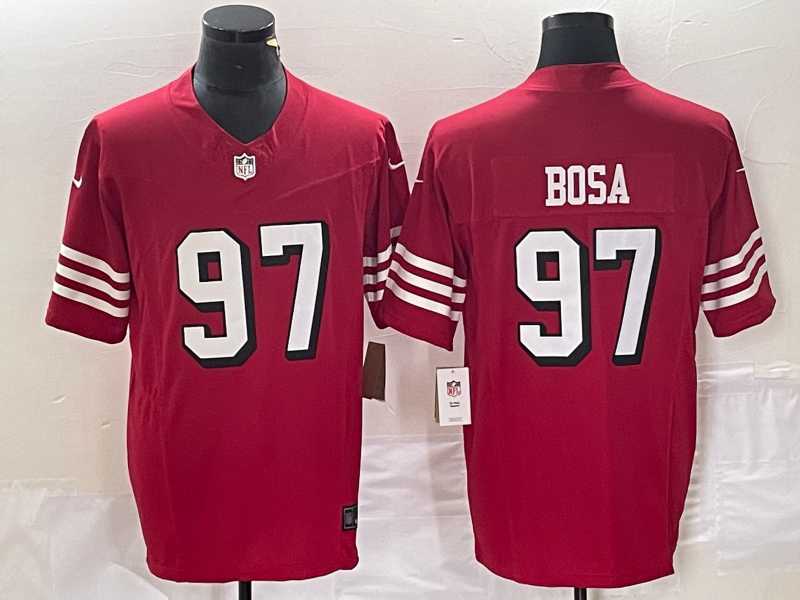 Mens San Francisco 49ers #97 Nick Bosa New Red 2023 F.U.S.E. Vapor Untouchable Limited Stitched Jersey